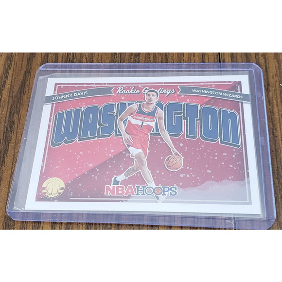 2022-23 Panini NBA Hoops Winter Johnny Davis Rookie Greetings Gold #10 Wizards - Picture 3 of 4
